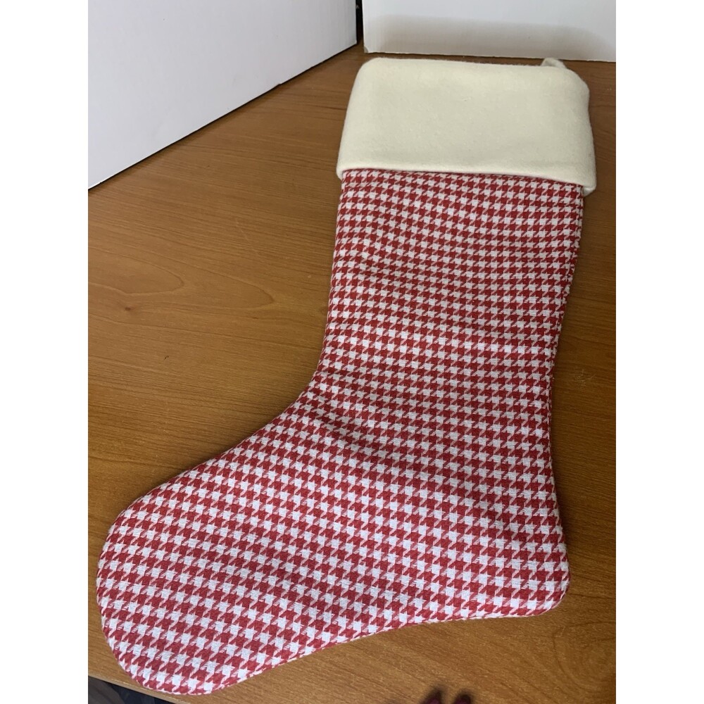 Holiday Home Holiday Red/white Houndstooth Stocking 16”x8” - Picture 6 of 6